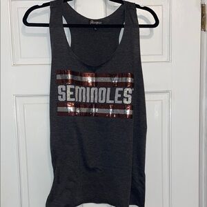 Gray FSU Sequin Seminoles Tank Top